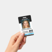 学校/従業員フォトバッジ – 白黒 バッジ (手持ち)