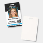 学校/従業員フォトバッジ – 白黒 バッジ (表裏)