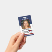 学校/従業員フォトバッジ – 赤と青 バッジ (手持ち)