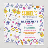 学校 私たちの永遠の退職パーティー 先生 招待状 (正面/裏面)