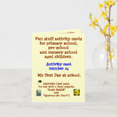 学校-韻のメッセージカードの私の最初日 カード (黄色い花)