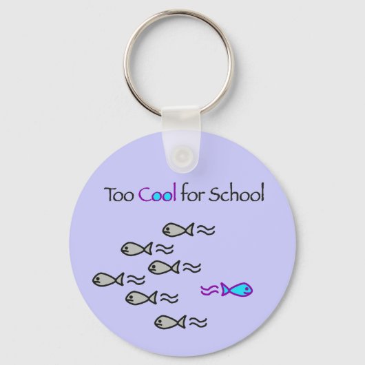 学校-魚Keychainのための余りにカッコいい キーホルダー (正面)
