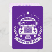 学校BUsドライバHAPPY NEW YEARカード (正面/裏面)