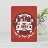 学校BUsドライバHAPPY NEW YEARカード (スタンド正面)