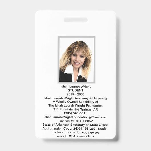 学校ID バッジ (表面)