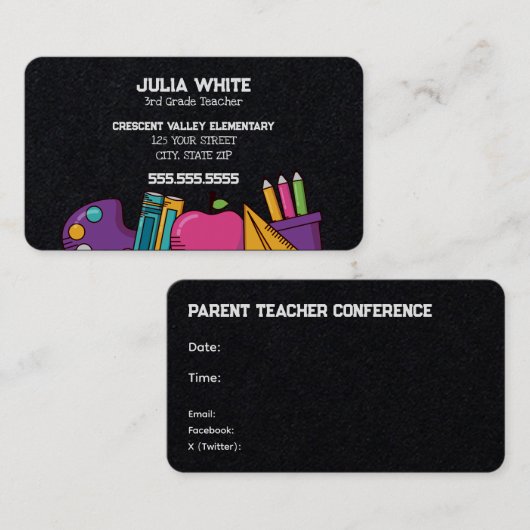 学校PTA会議 名刺 (正面/裏面)