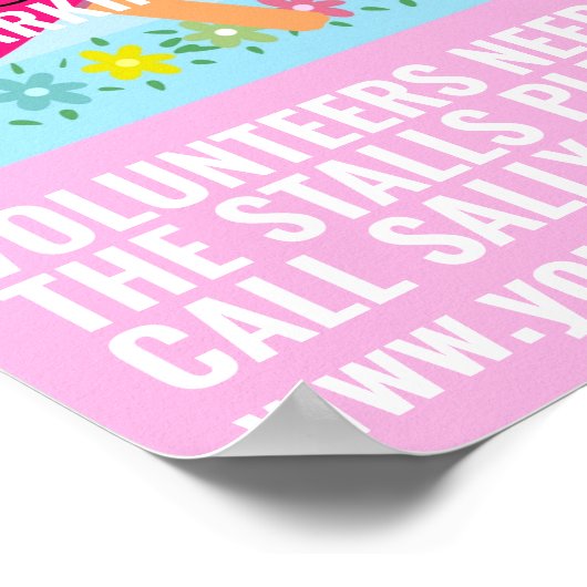 学校PTOサマーフェアのフライヤー夏休み ポスター (角)