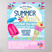 学校PTOサマーフェアのフライヤー夏休み ポスター (正面)