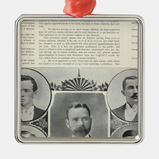 学校Sonoma郡、カリフォルニア メタルオーナメント (正面)