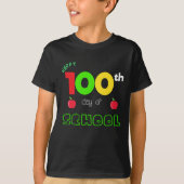 学校Tシャツ100日目おめでとう Tシャツ (正面)