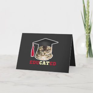 学歴のある猫が卒業キャップを被っている カード