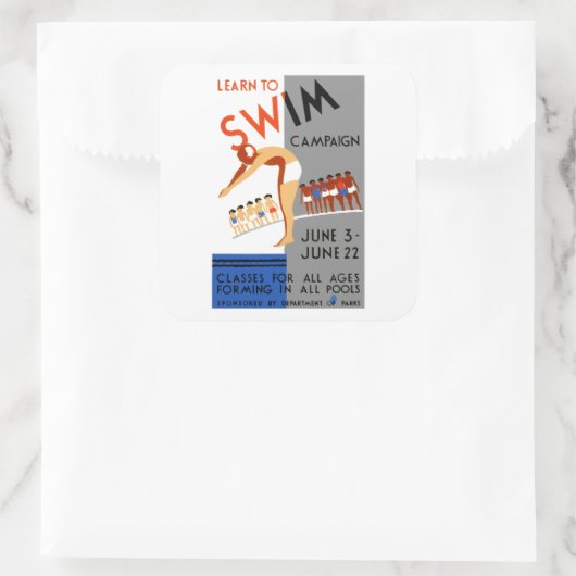 学泳ぐ スクエアシール (バッグ)