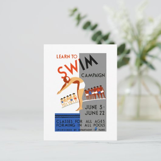 学泳ぐ ポストカード (スタンド正面)