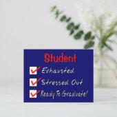 学生おもしろいの贈り物「卒業の準備！」 案内ポストカード (スタンド正面)