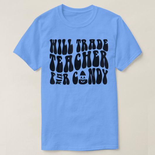 学生おもしろいハローウィンパーティが先生Fを交換 Tシャツ (デザイン正面)