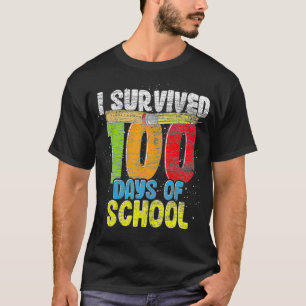 学生おもしろい100日目ギフトI生き延び100日O Tシャツ