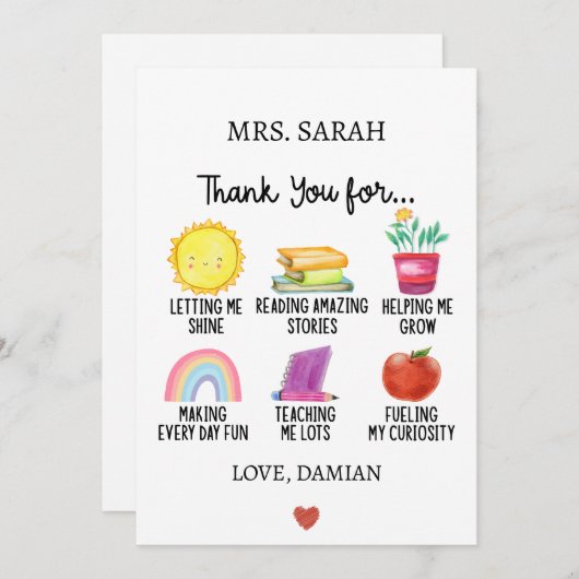 学生からの先生感謝の贈り物 シーズンカード (正面/裏面)