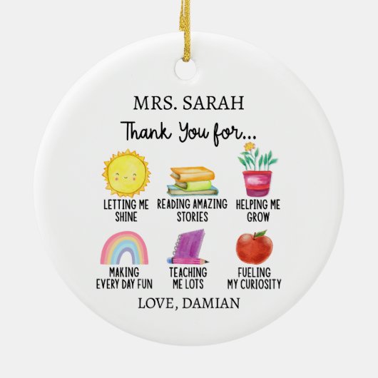 学生からの先生感謝の贈り物 セラミックオーナメント (裏面)