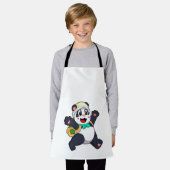 学生としてのパンダ エプロン (着用した状態)