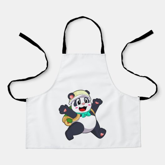学生としてのパンダ エプロン (正面)