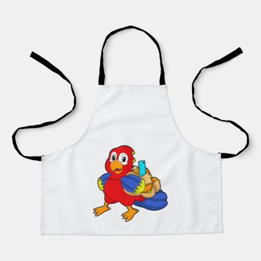 学生としてBackpackを適用したオウム エプロン (正面)