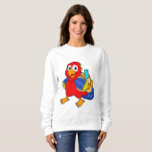 学生としてBackpackを適用したオウム スウェットシャツ (正面フル)