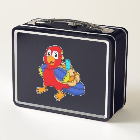 学生としてBackpackを適用したオウム メタルランチボックス (裏面)