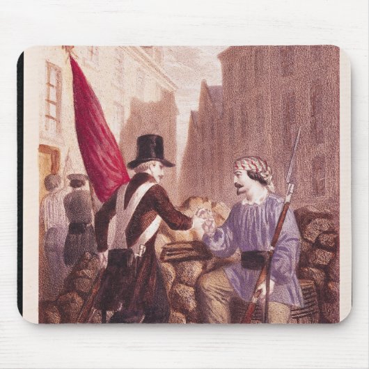 学生と彼のパンを共有している労働者 マウスパッド (正面)