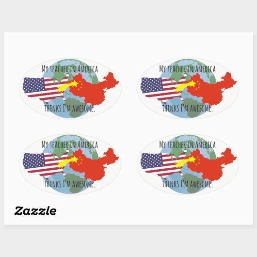 学生に送信するためのシール:アメリカ、素晴らしい 楕円形シール (シート)