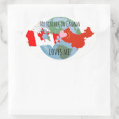 学生に送信するためのシール:カナダ、愛 楕円形シール (バッグ)