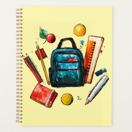 学生のためのカラフルな新学期用品 プランナー手帳 (正面)
