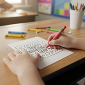 学生のためのハッピーバレンタインデーぬりえ ポストカード