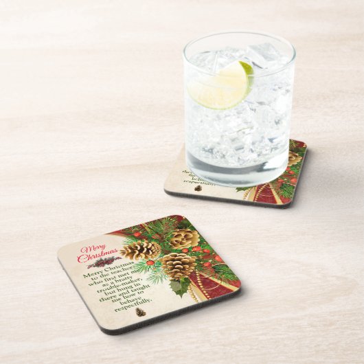 学生のクリスマスからの先生メッセージ コースター (右側)