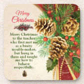 学生のクリスマスからの先生メッセージ コースター (正面)