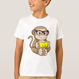. .学生のサルと眼鏡と本 Tシャツ