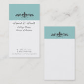 学生のミニマルなアヤメの青く白いモダン 名刺 (正面/裏面)