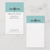 学生のミニマルなアヤメの青く白いモダン 名刺 (正面/裏面)