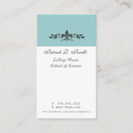 学生のミニマルなアヤメの青く白いモダン 名刺