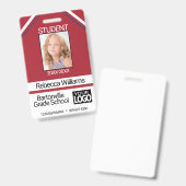 学生の写真 – 赤 バッジ (表裏)