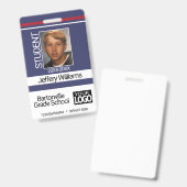 学生の写真 – 青 バッジ (正面＆裏面)