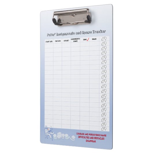 学生の割り当てと試験トラッカーのクリップボード クリップボード (左)