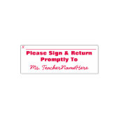 学生の勤務評論と名前ラバースタンプ セルフインキングスタンプ (デザイン)