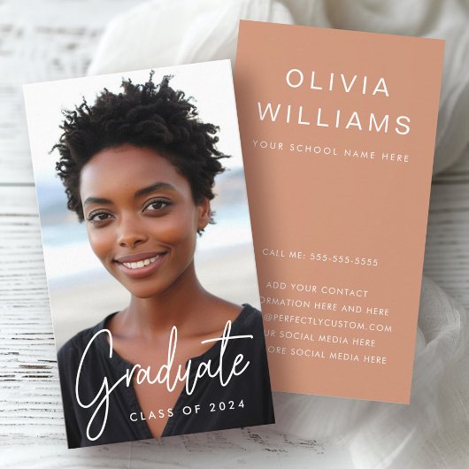 学生の卒業ネットワーク写真テラコッタ 名刺