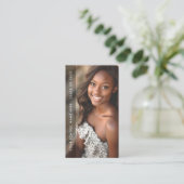 学生の卒業ネットワーク写真ブラック 名刺 (スタンド正面)