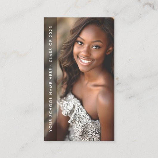 学生の卒業ネットワーク写真ブラック 名刺 (正面)