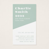 学生の卒業ネットワーク写真プロファイルカード (裏面)