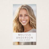 学生の卒業ネットワーク写真プロファイルカード (正面)