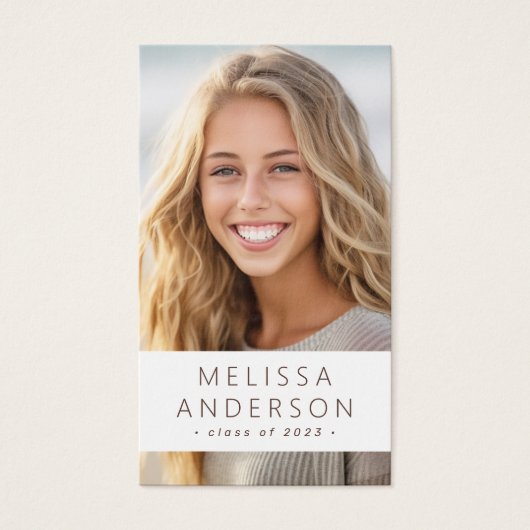 学生の卒業ネットワーク写真プロファイルカード (正面)