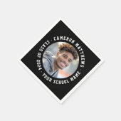 学生の卒業写真モダン白黒 スタンダードカクテルナプキン (角)