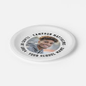 学生の卒業写真モダン白 ペーパープレート (アングル)